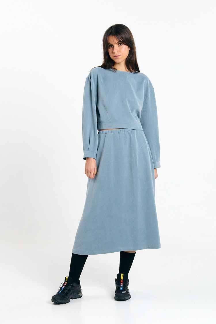 Suite13Lab Sintra Blouse Blue Gray Damen Bluse Lyocell graublau